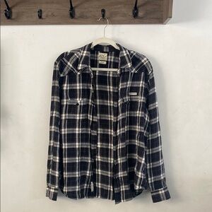 Lucky Brand Black and White Casual Button Down Shirt